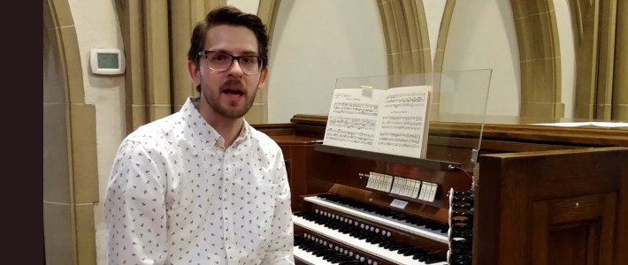 Sebastian at the organ console