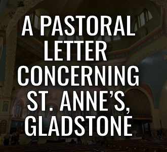 A pastoral letter concerning St. Anne's, Gladstone