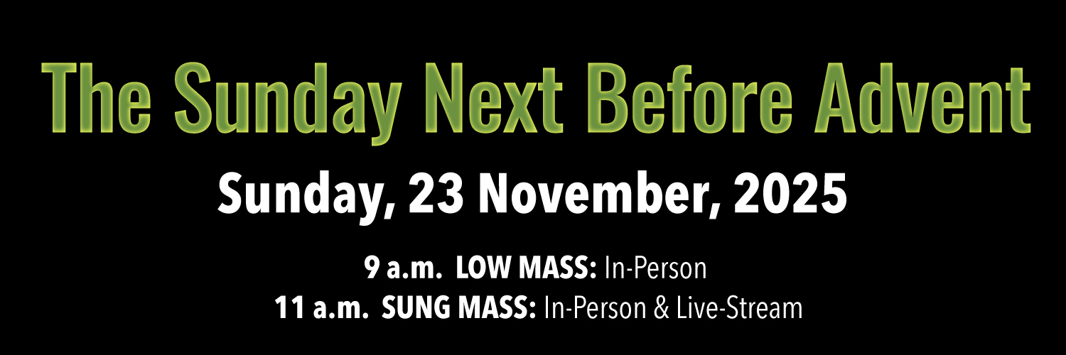 Worship details for the Sunday Next Before Advent