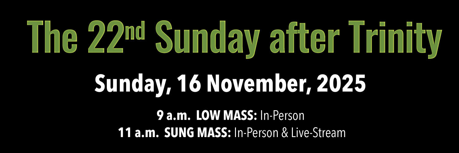 Worship details for Trinity 22