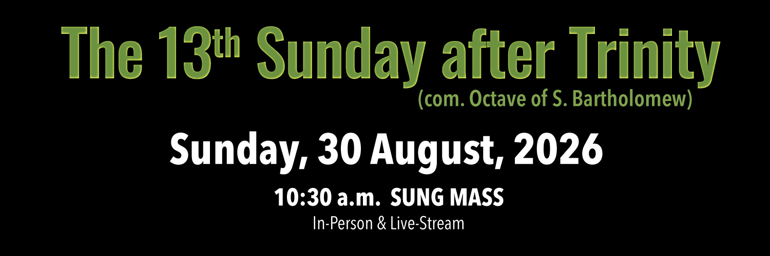 Worship details for Trinity 13