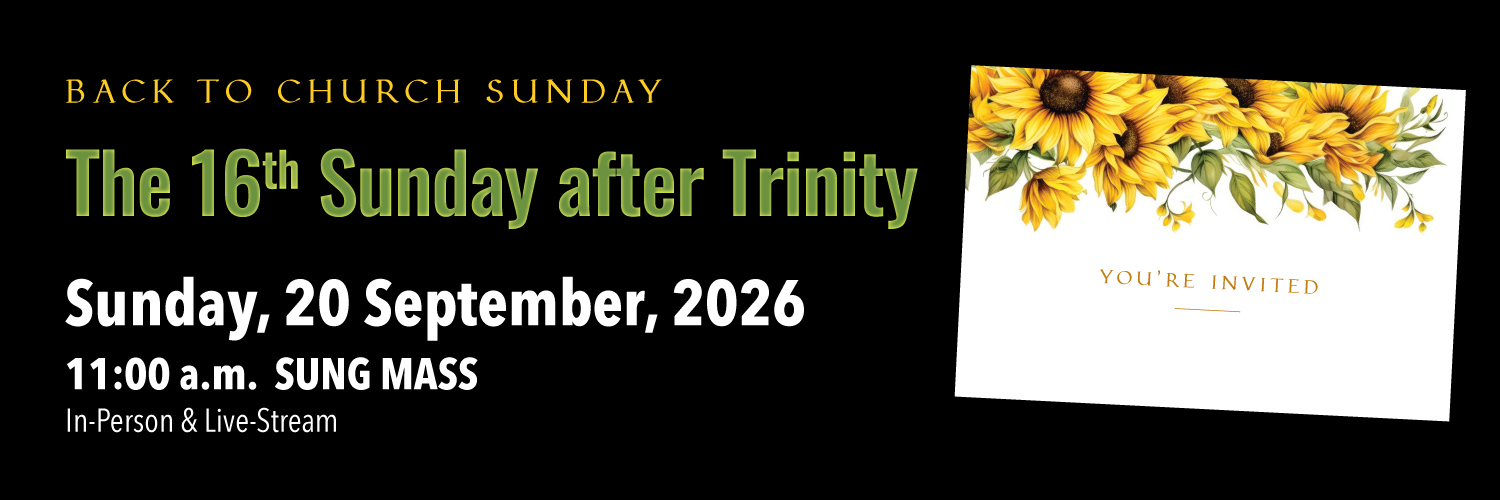Worship details for Back to Church Sunday - Trinity 16